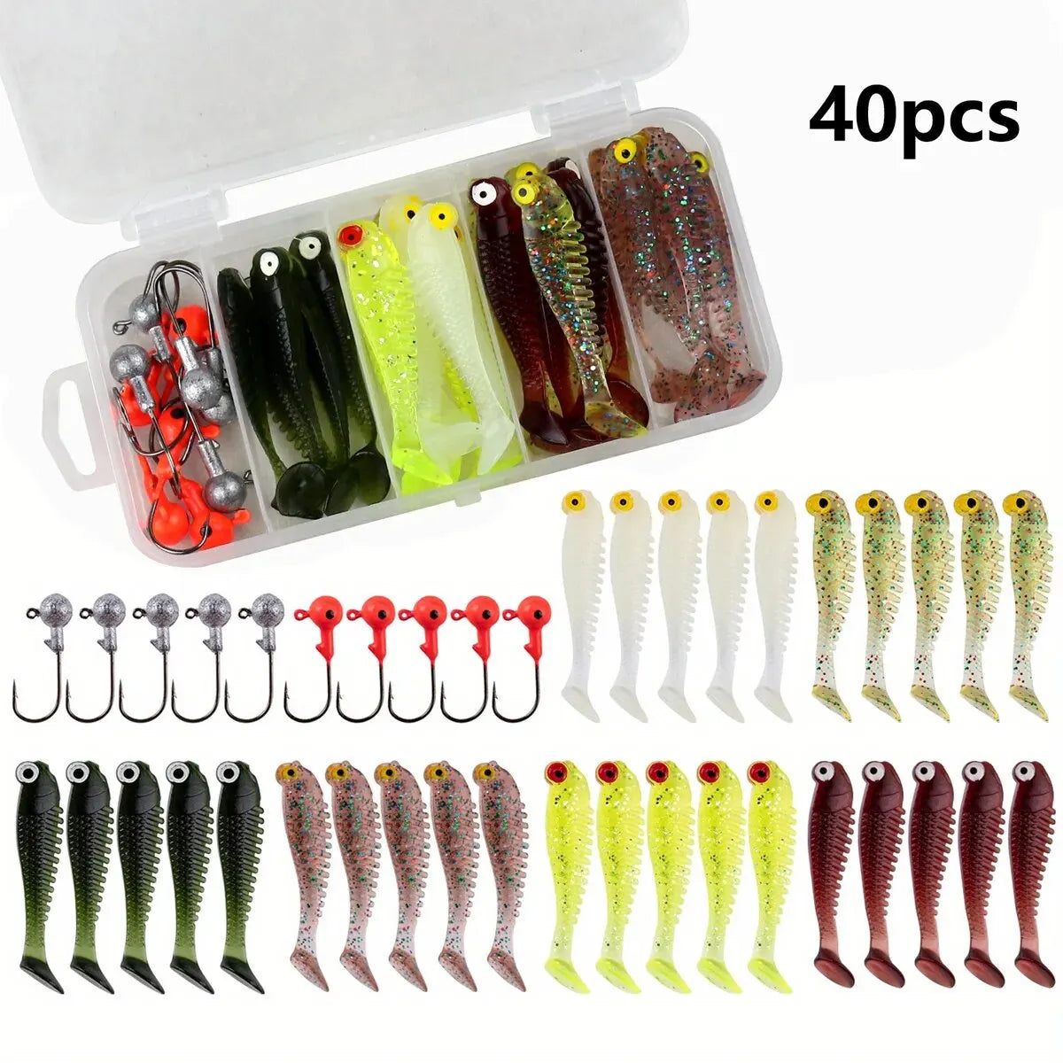 40pcs/ Jigs+Hooks